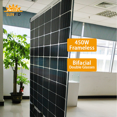 پنل خورشیدی تک کریستالی 450 واتی بدون فریم 10BB برای سیستم ذخیره انرژی مسکونی