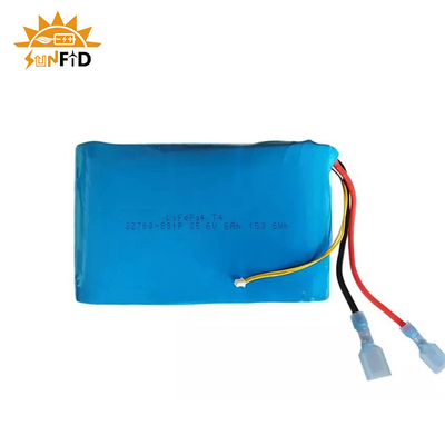 بسته باتری لیتیومی قابل شارژ 25.6 ولت 6 آمپر ساعت 8S1P چراغ LED خورشیدی بسته باتری LifePO4